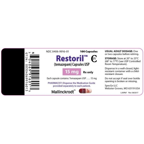 替马西泮	temazepam Restoril