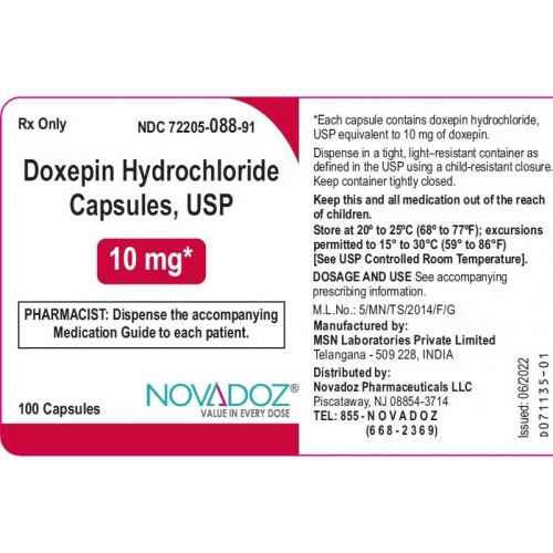 多塞平	Doxepin Hydrochloride Tablets	doxepin