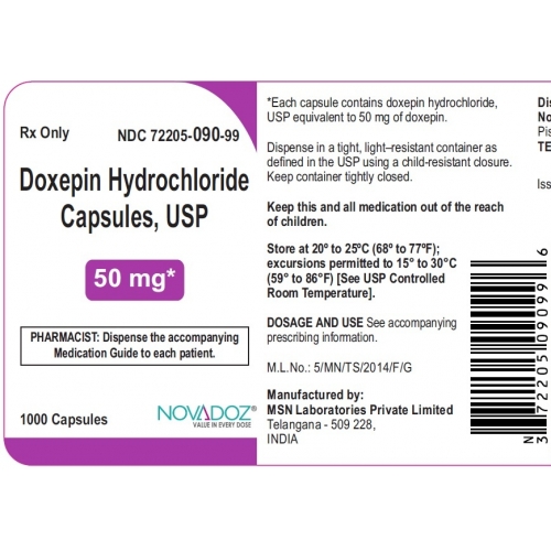 多塞平	Doxepin Hydrochloride Tablets	doxepin