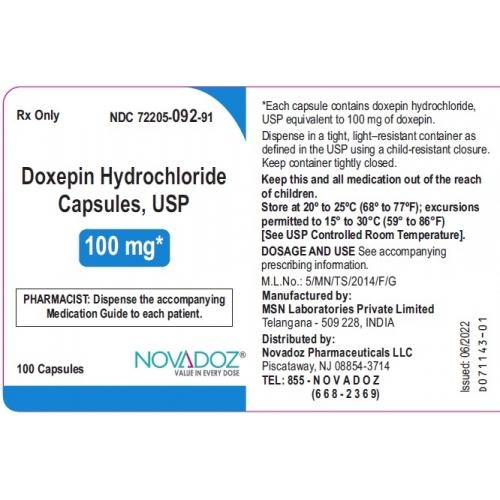 多塞平	Doxepin Hydrochloride Tablets	doxepin