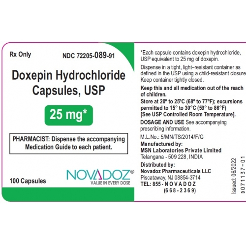 多塞平	Doxepin Hydrochloride Tablets	doxepin